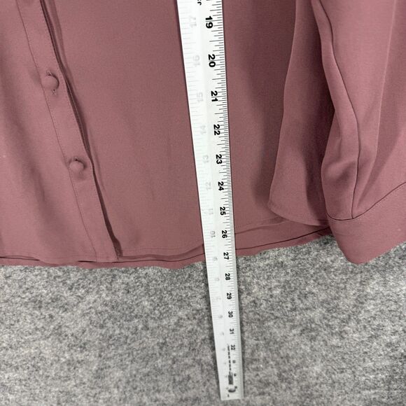 Express Shirt Women M Medium Pink Button Up Collared Long Sleeve Portfolio Slim - Picture 6 of 6